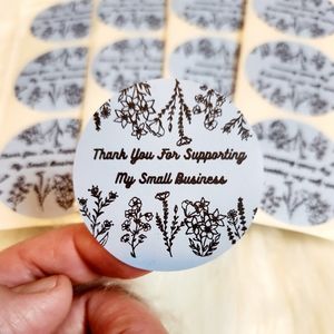 Thank You For Supporting My Small Business Blue Round Stickers